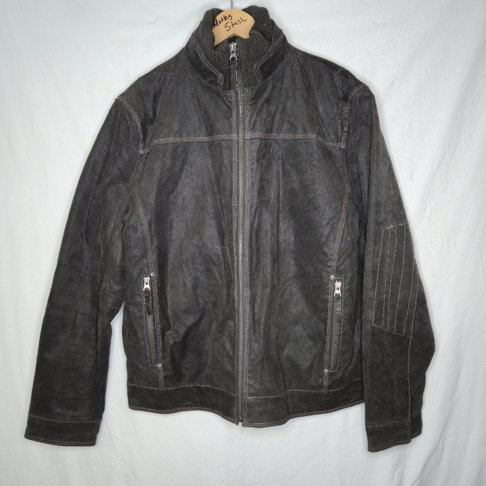 Stormtech Men's Brown Suede Bomber Style Jacket Size Medium